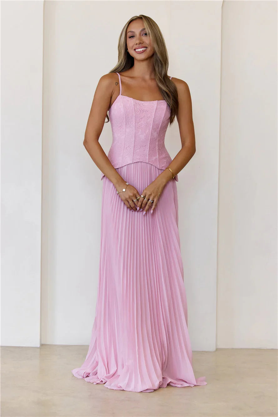Refined Shine Maxi Dress Pink