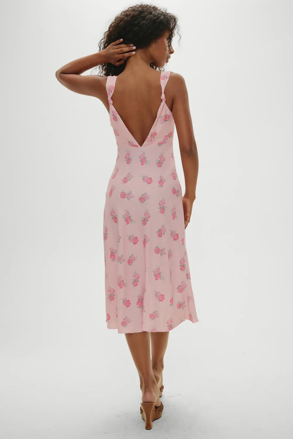 Gem Floral Midi Dress Fresh Rose