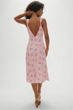 Gem Floral Midi Dress Fresh Rose