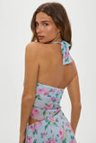 Maribel Floral Halter Top Watercolor