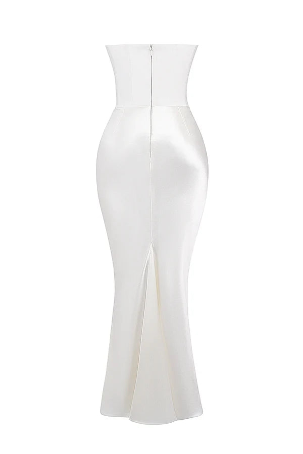 ivory strapless corset dress