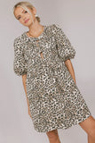 Tori Peplum Mini Dress in Leopard FINAL SALE