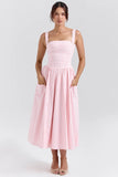 strawberry shortcake gingham midi sundress
