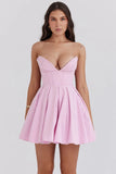 cotton candy twill strapless mini dress