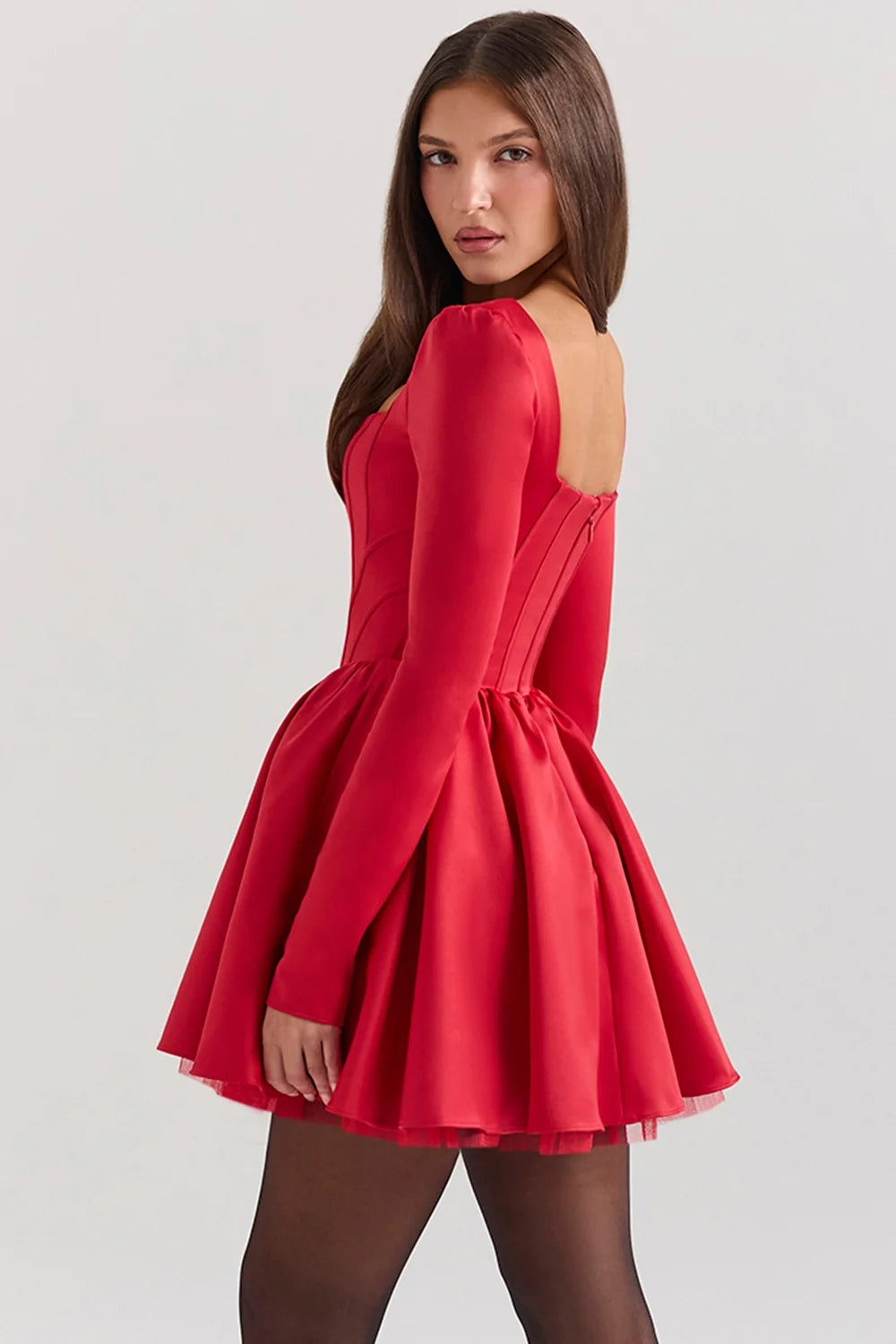 holly red removable bow tulle mini dress sale