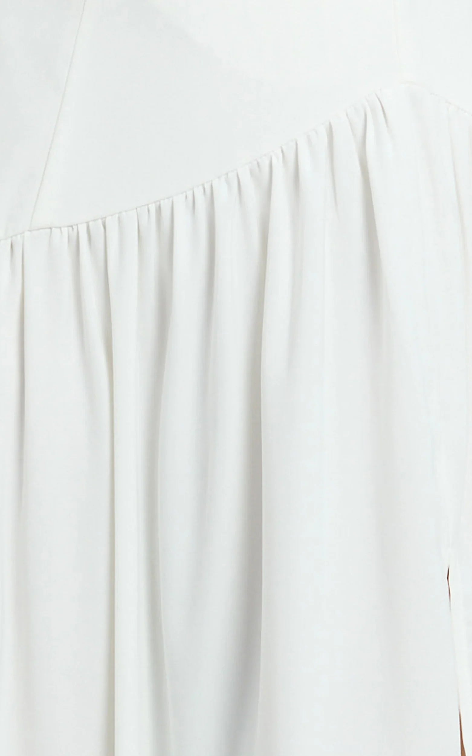 Nadiane Maxi Dress Strapless Asymmetric Drop Waist Dress in Off White
