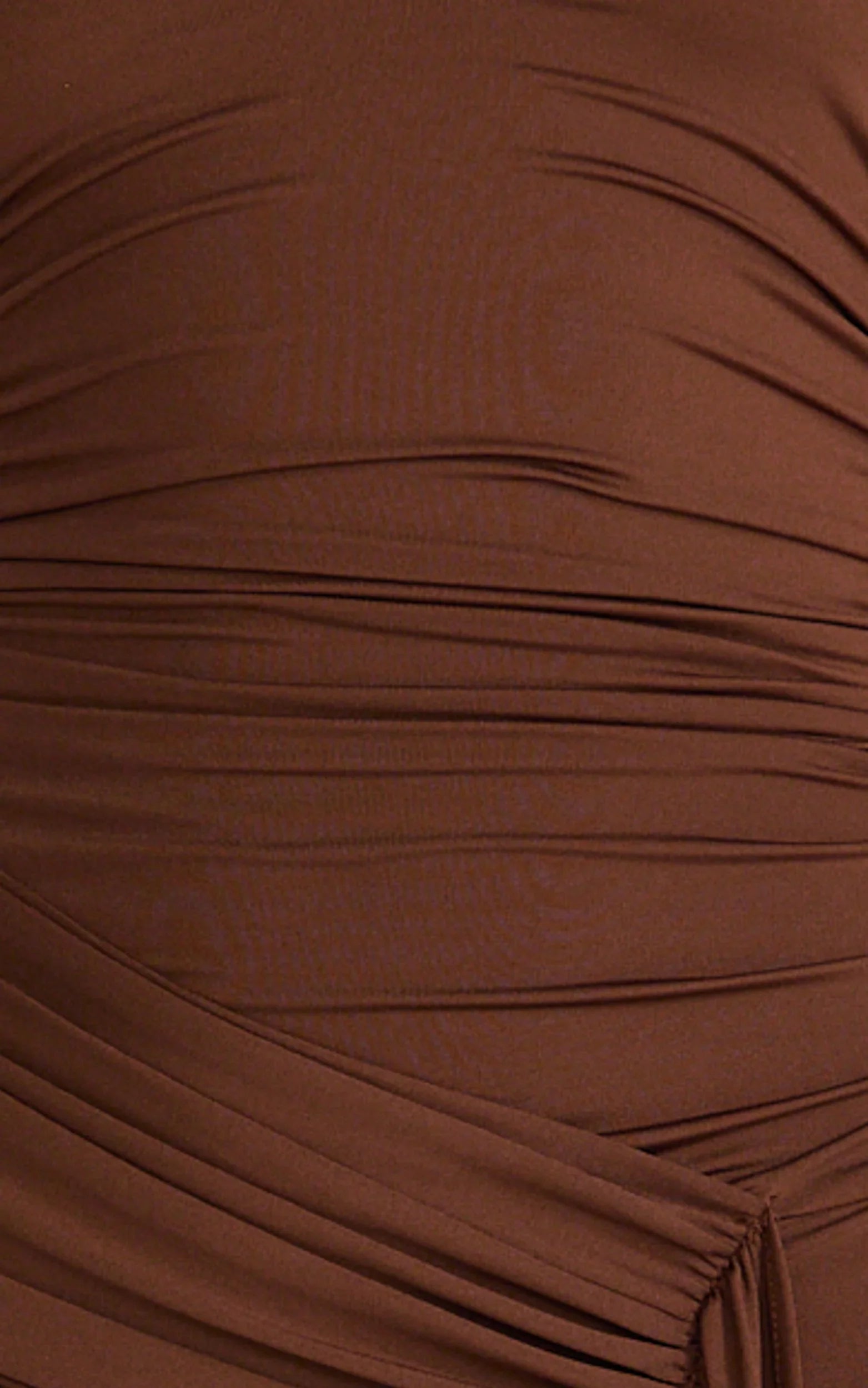 Dixie Maxi Dress Plunge Halter Low Back Dress in Chocolate
