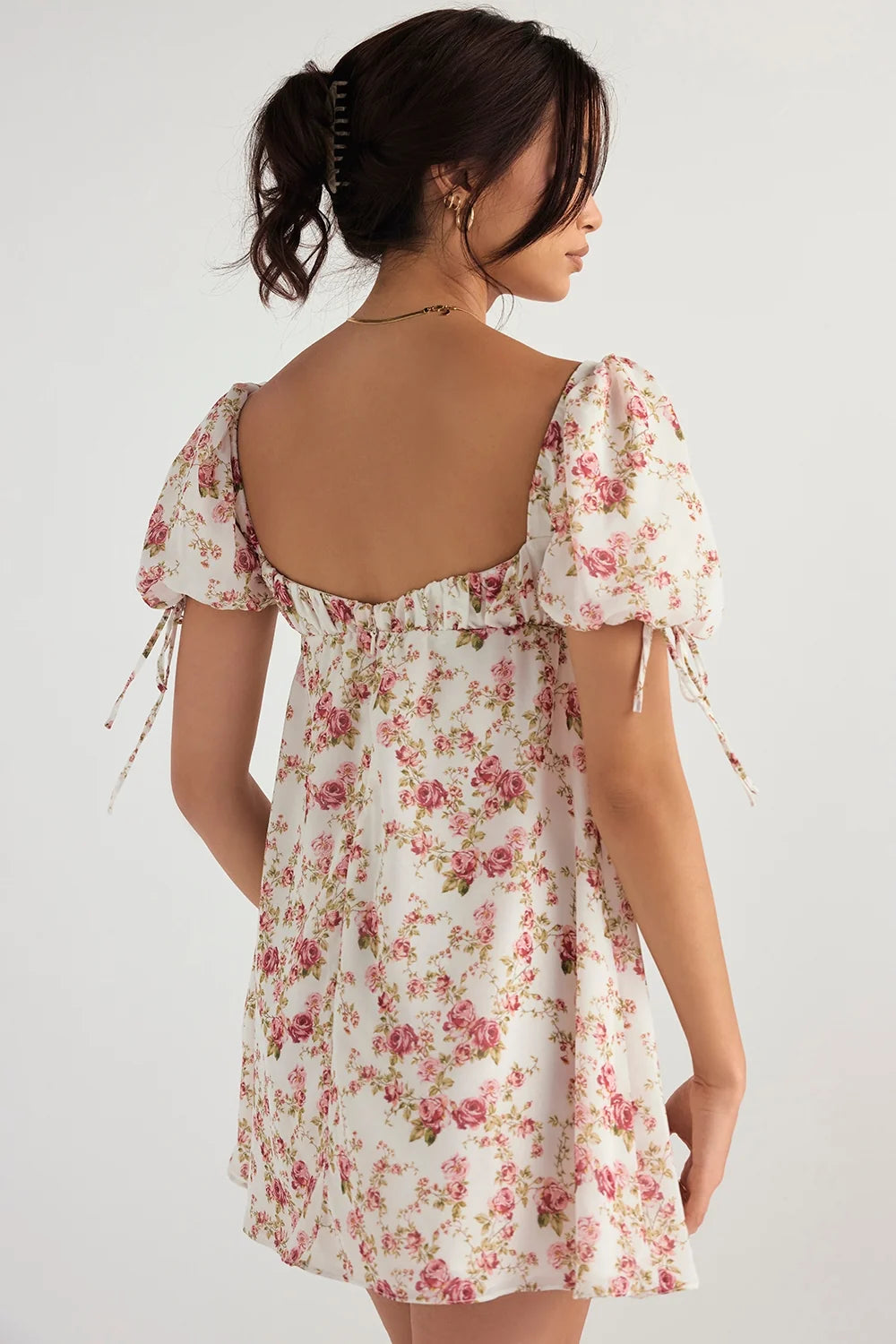 rose print mini dress sale
