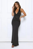 Always That Girl Halter Maxi Dress Black