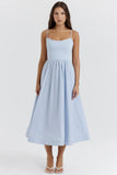 soft blue corset sundress