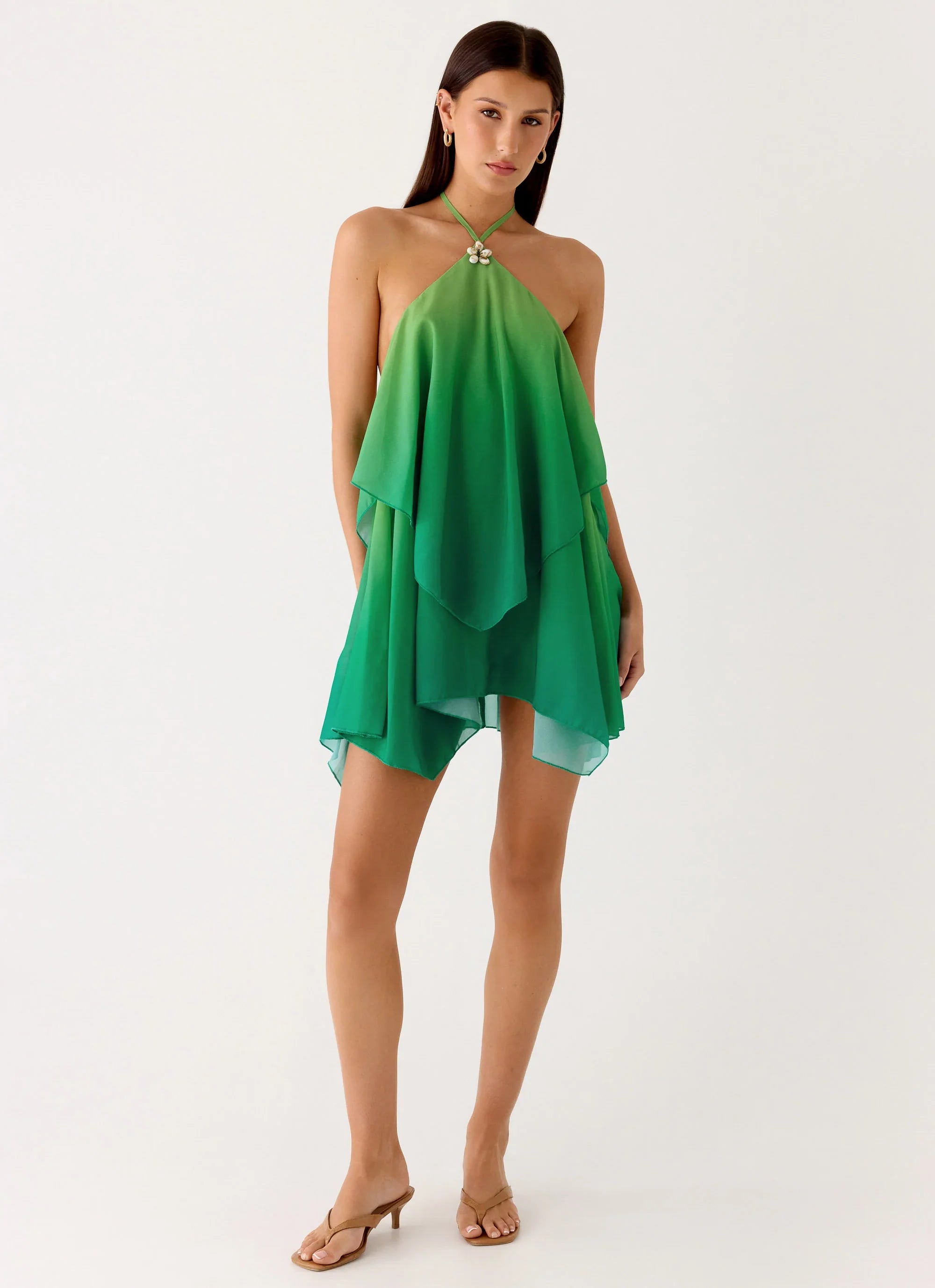 Twin Flame Mini Dress Green Gradient