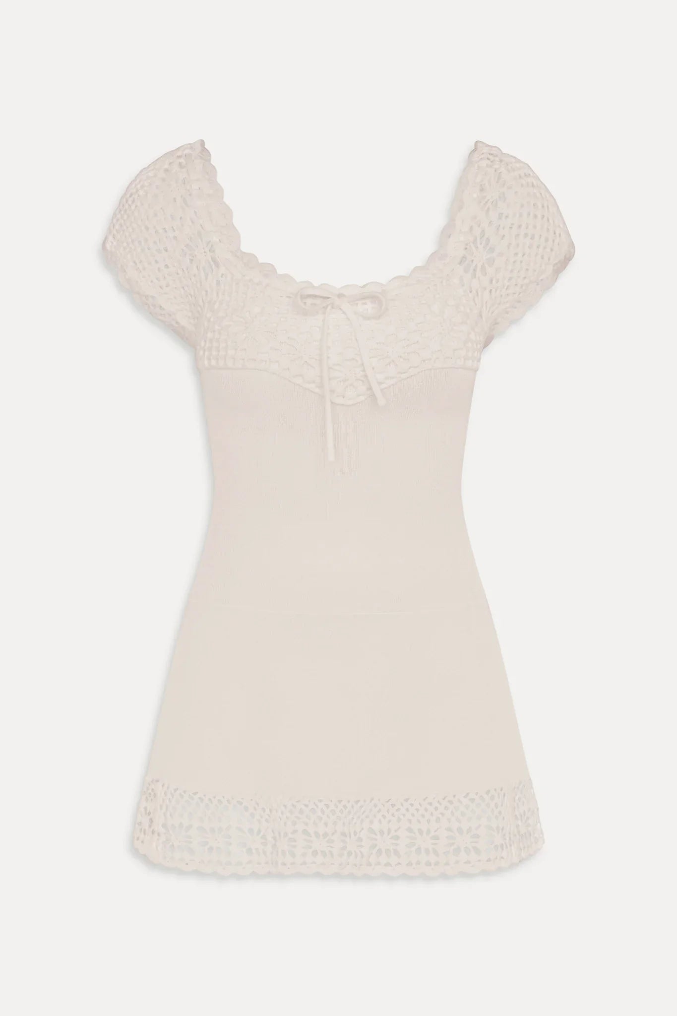 Lover Crochet Knit Mini Dress White
