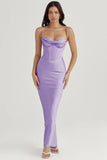 lavender corset maxi dress