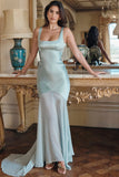 pistachio chiffon floor length gown