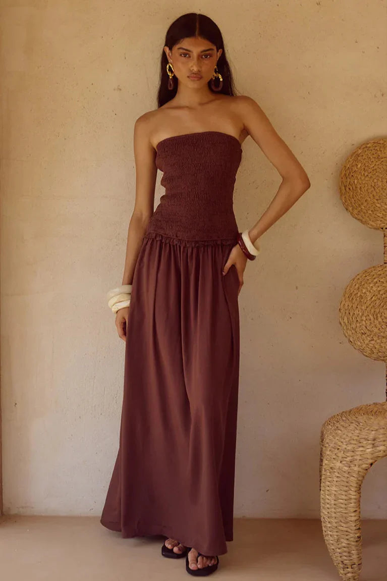 Fleur Shirred Maxi Dress