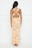 Citrus Sizzle Mesh Maxi Dress Orange