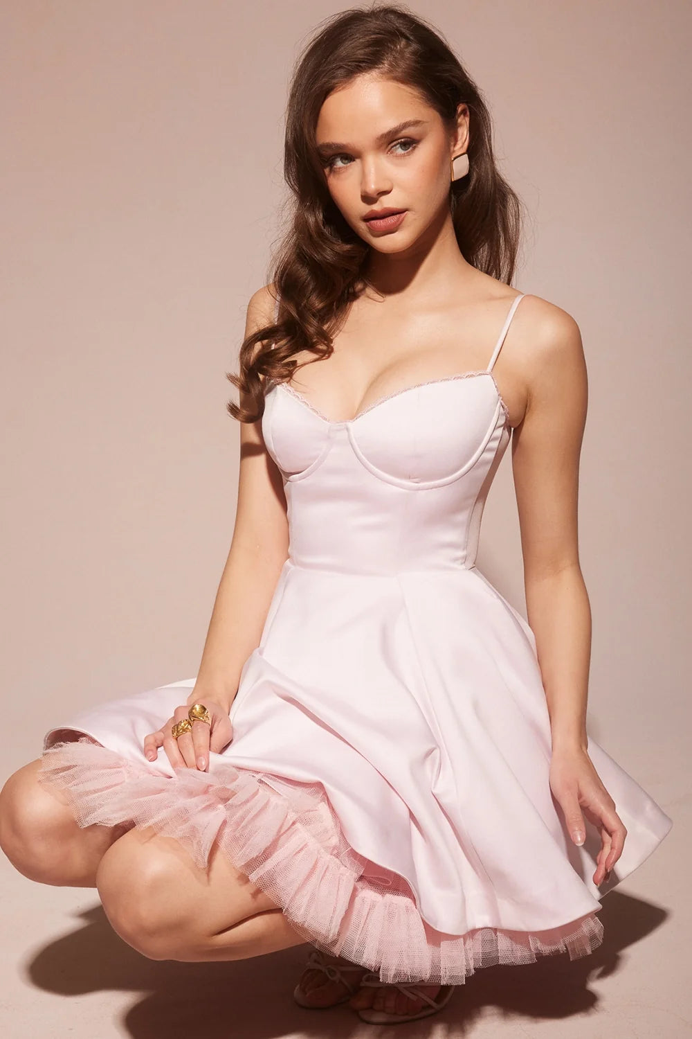 ballerina pink tulle mini dress