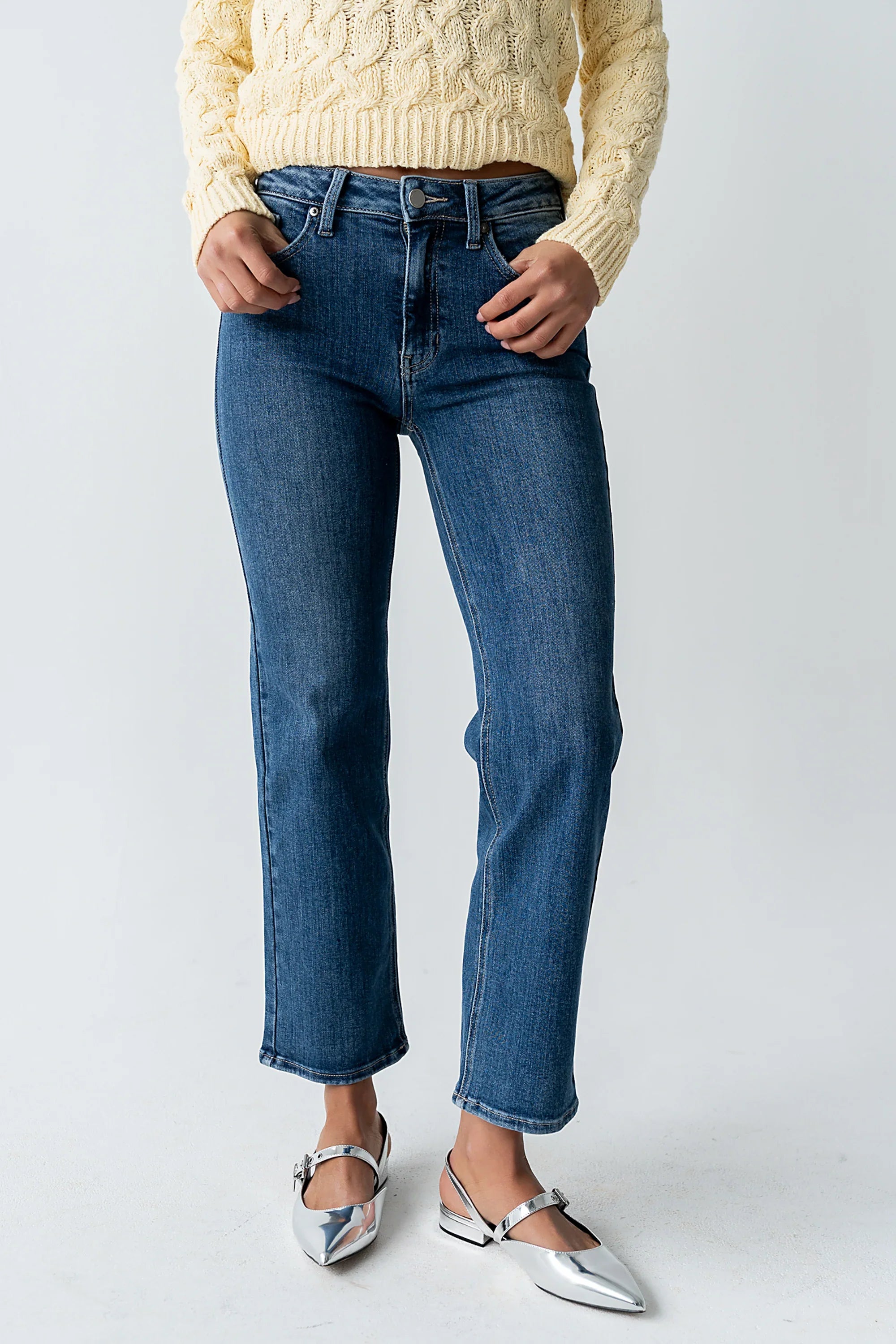 Amanda Straight Leg Jeans in Dark Wash
