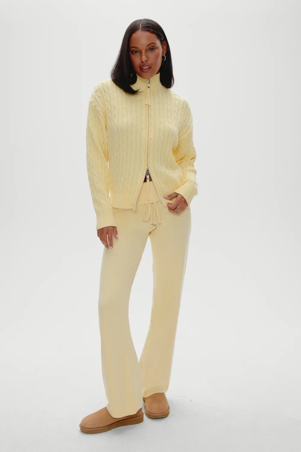 Dawson Knit Fold Over Pants Vanilla Sugar