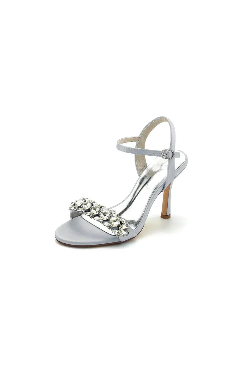 Rhinestone Open Toe Stiletto Heels