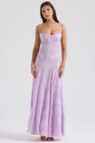 orchid floral lace back maxi dress