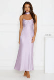 Be Noticed Strapless Satin Maxi Dress Lilac
