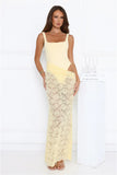 Effortlessly Lace Maxi Dress Yellow