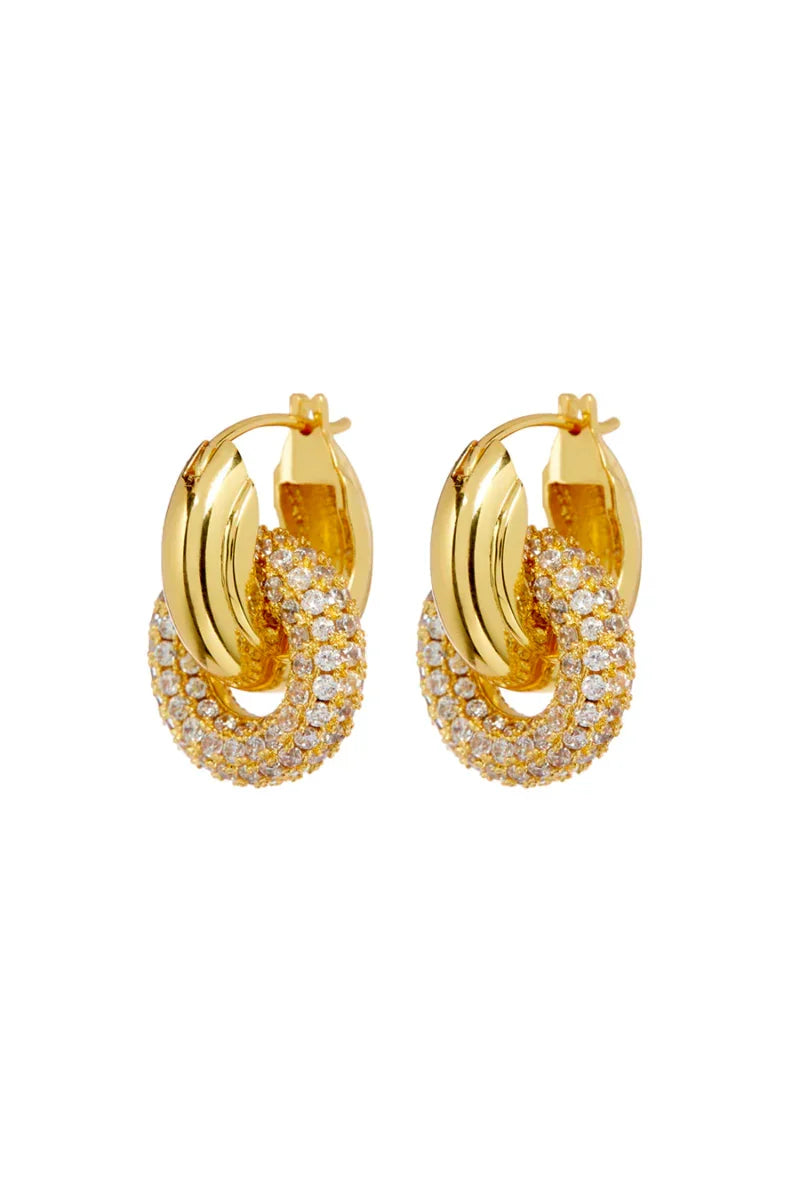 LUV AJ Pave Interlock Hoops