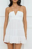 Styled For Sunsets Halter Mini Dress White