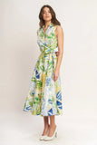 LAGOON FLOW MIDI WRAP DRESS