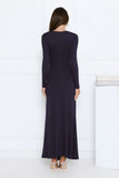 Sophisticated Silhouette Long Sleeve Maxi Dress Navy