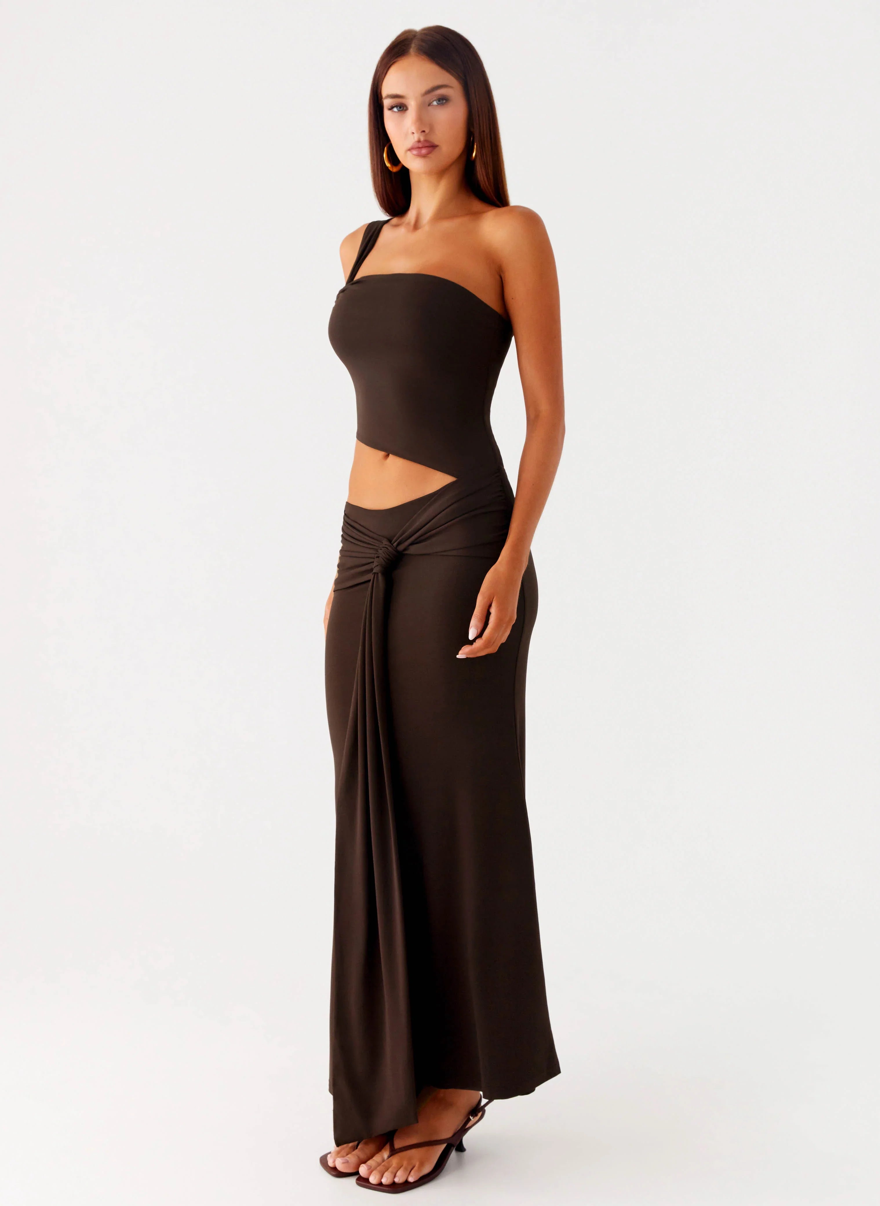 Luara Cut Out Maxi Dress Chocolate