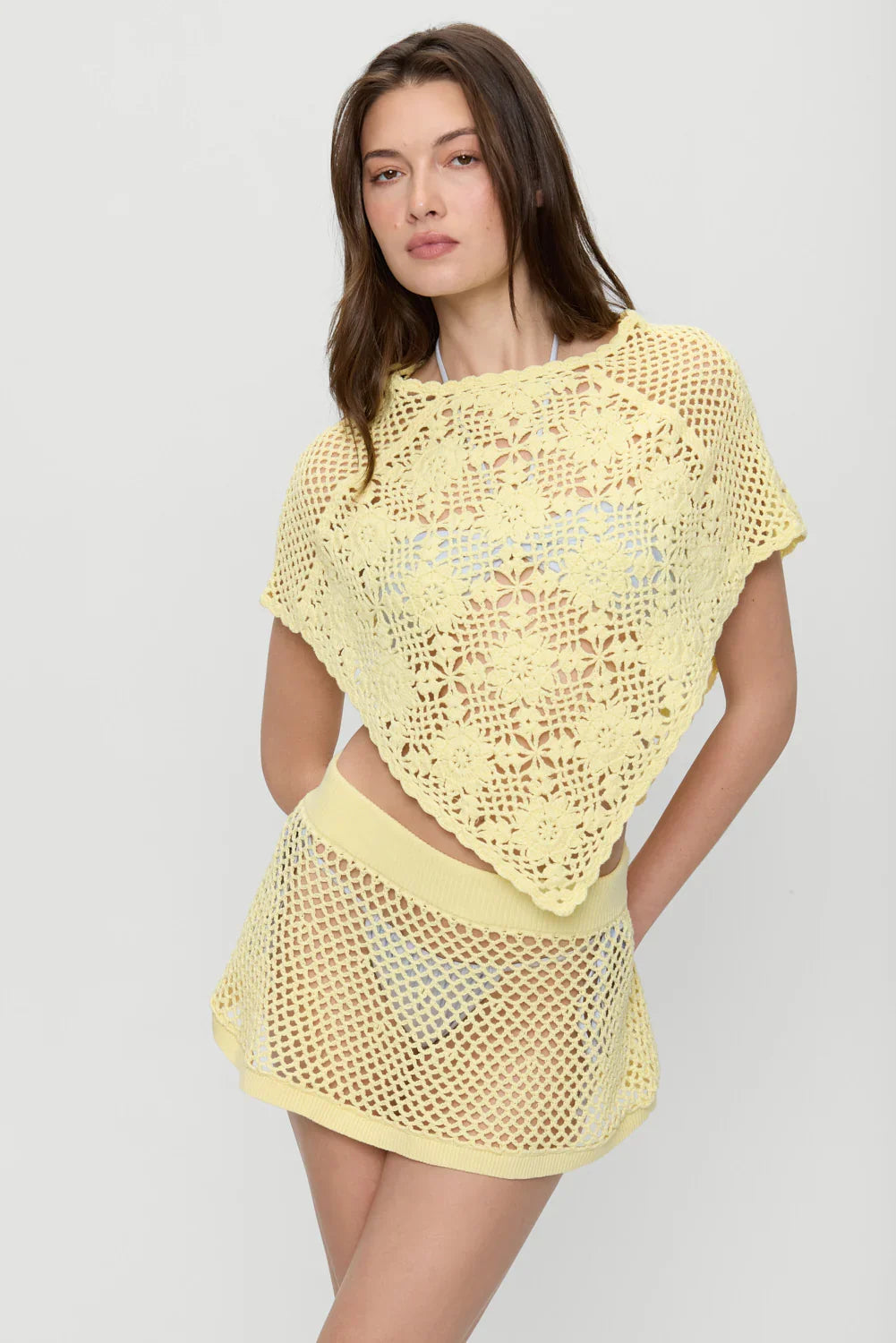 Adaline Crochet Mini Skirt Whipped Butter