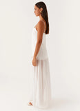 Heavenly Linen Maxi Dress White