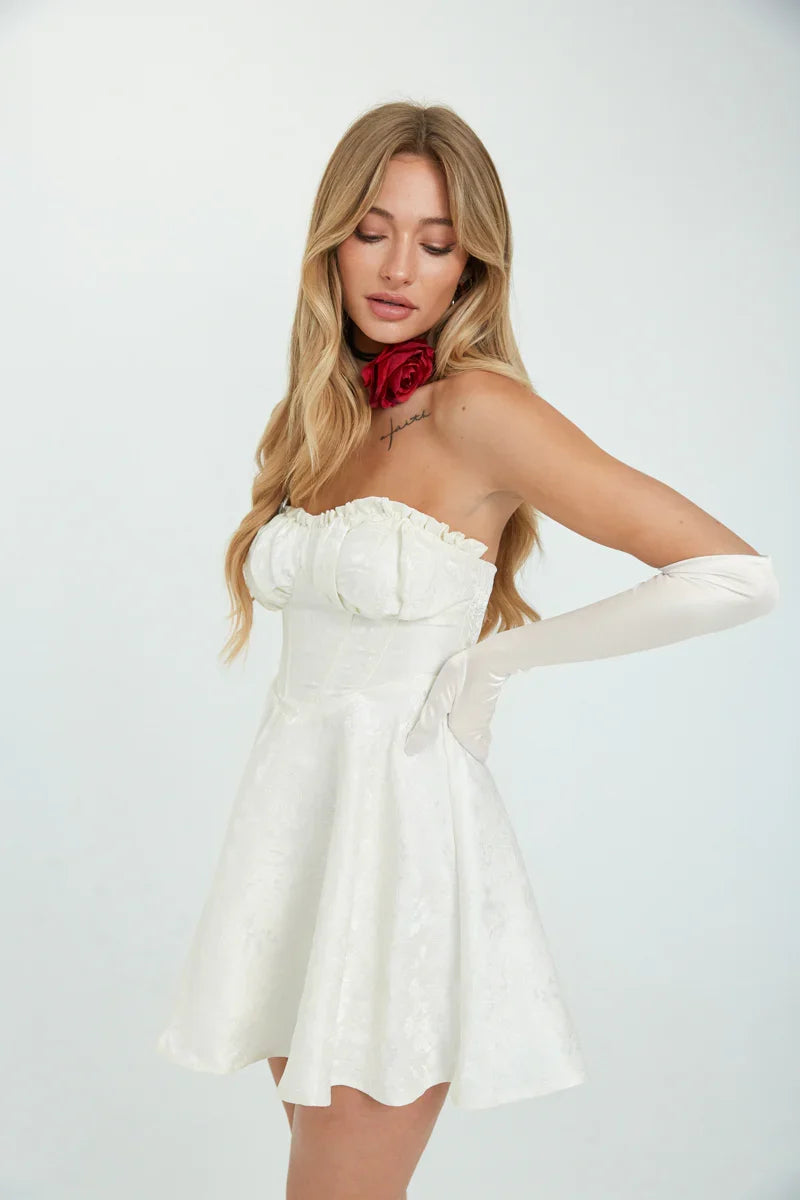 Emme Jacquard Bustier Mini Dress