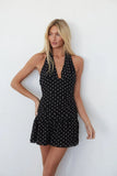 Amina Polka Dot Halter Mini Dress