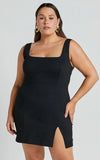 Hughes Mini Dress Square Neck Dress in Black