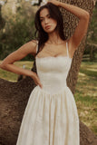 white custom lace cotton midi sundress