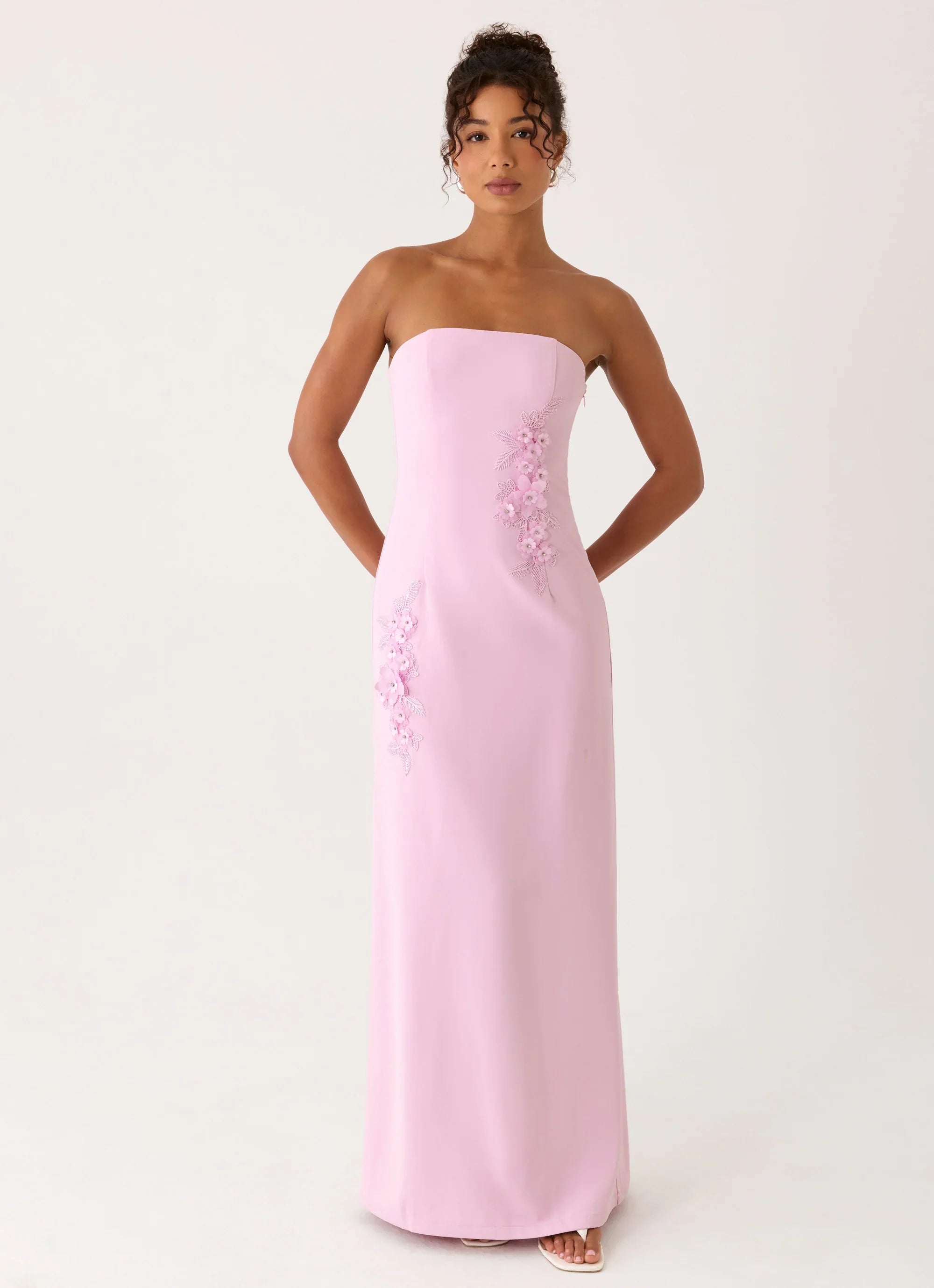 Monelise Strapless Maxi Dress Pink