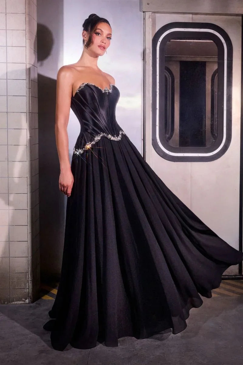 Georgina Corset Ball Gown With Scarf