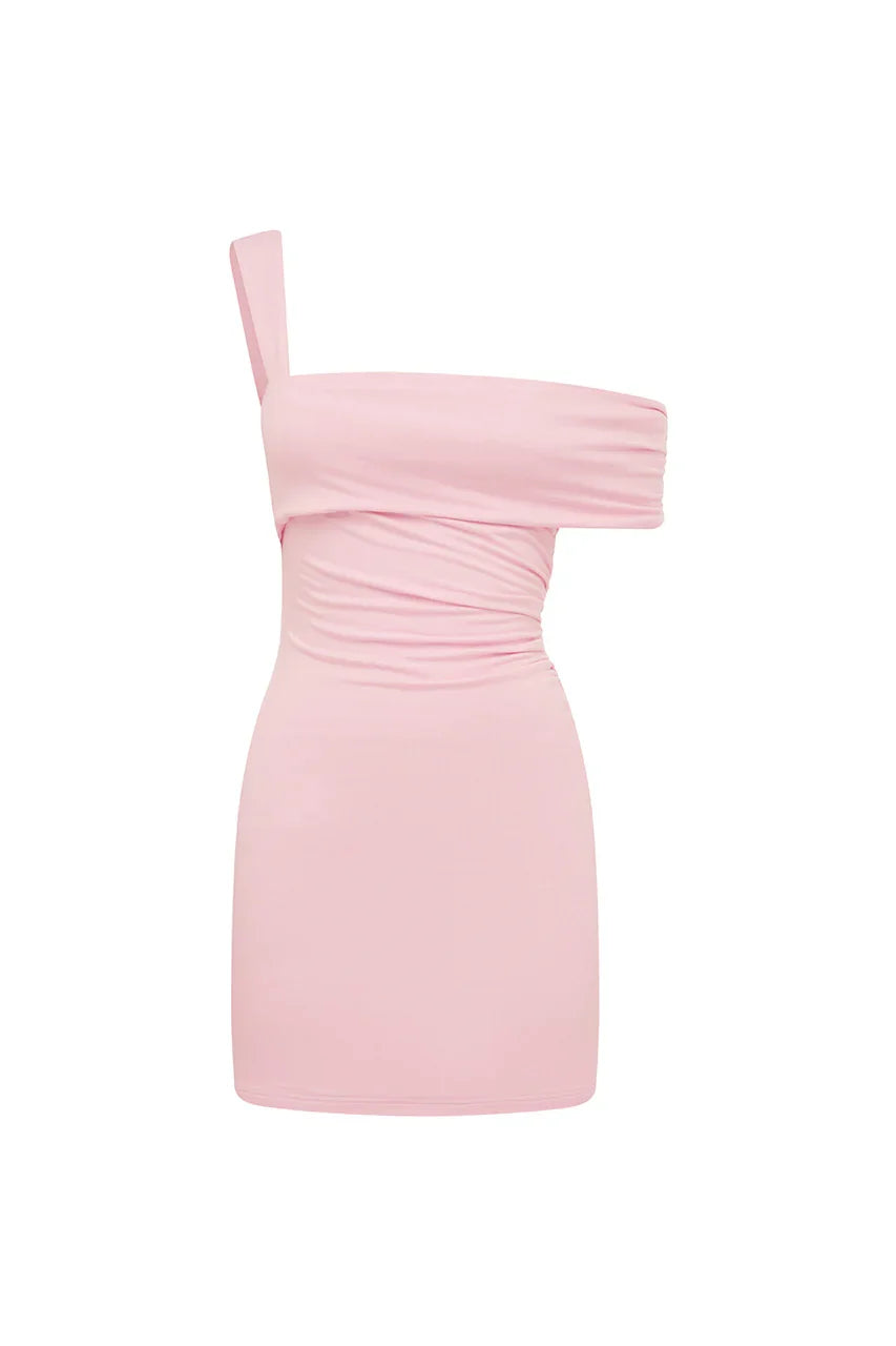 LARSEN ONE SHOULDER MINI DRESS MUSK