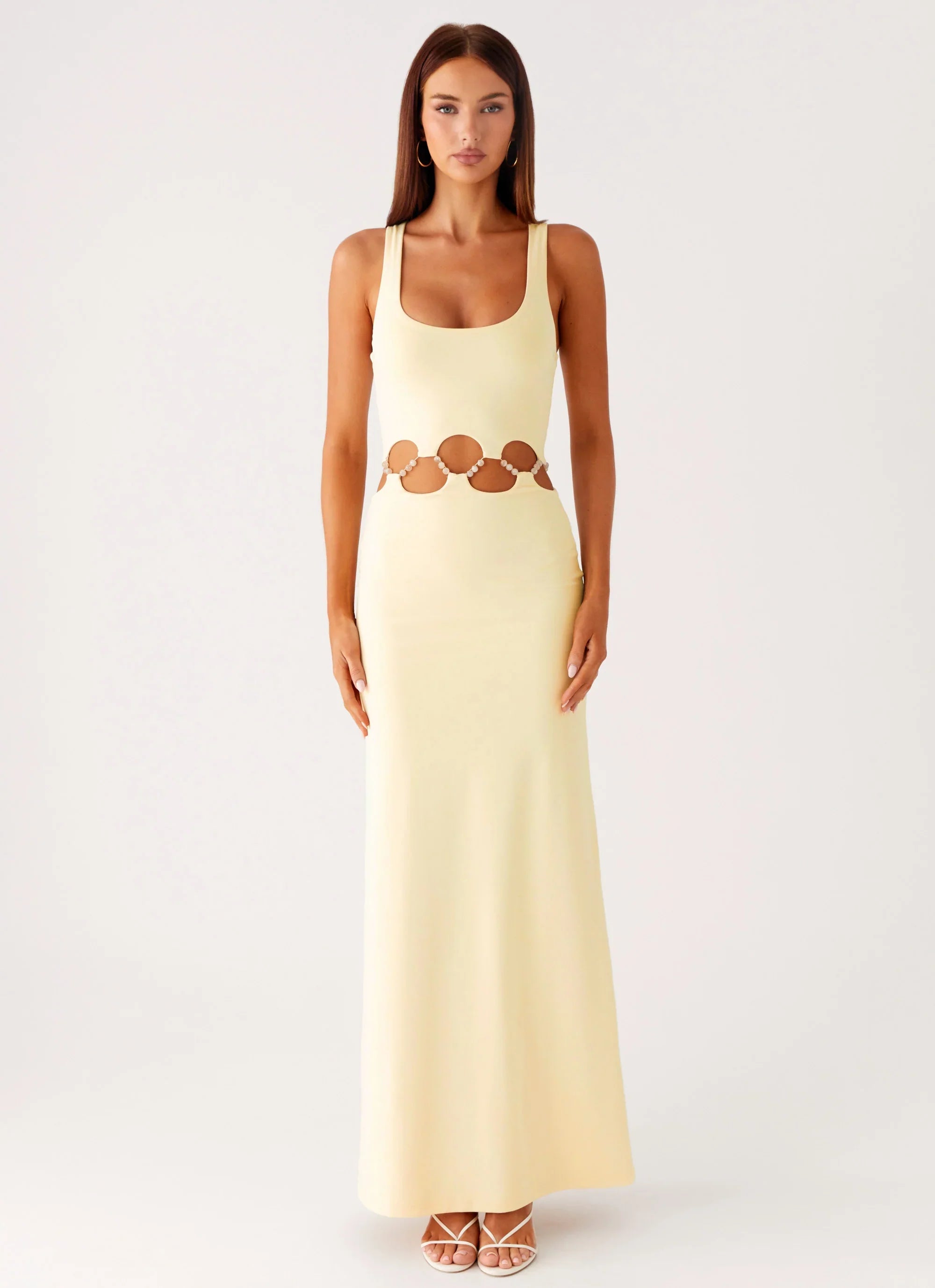 Dreamboat Beaded Maxi Dress Yellow