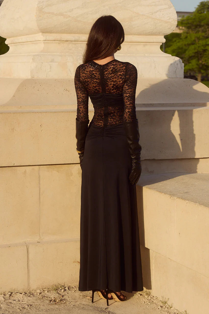 LARNA SLEEVED MAXI DRESS BLACK