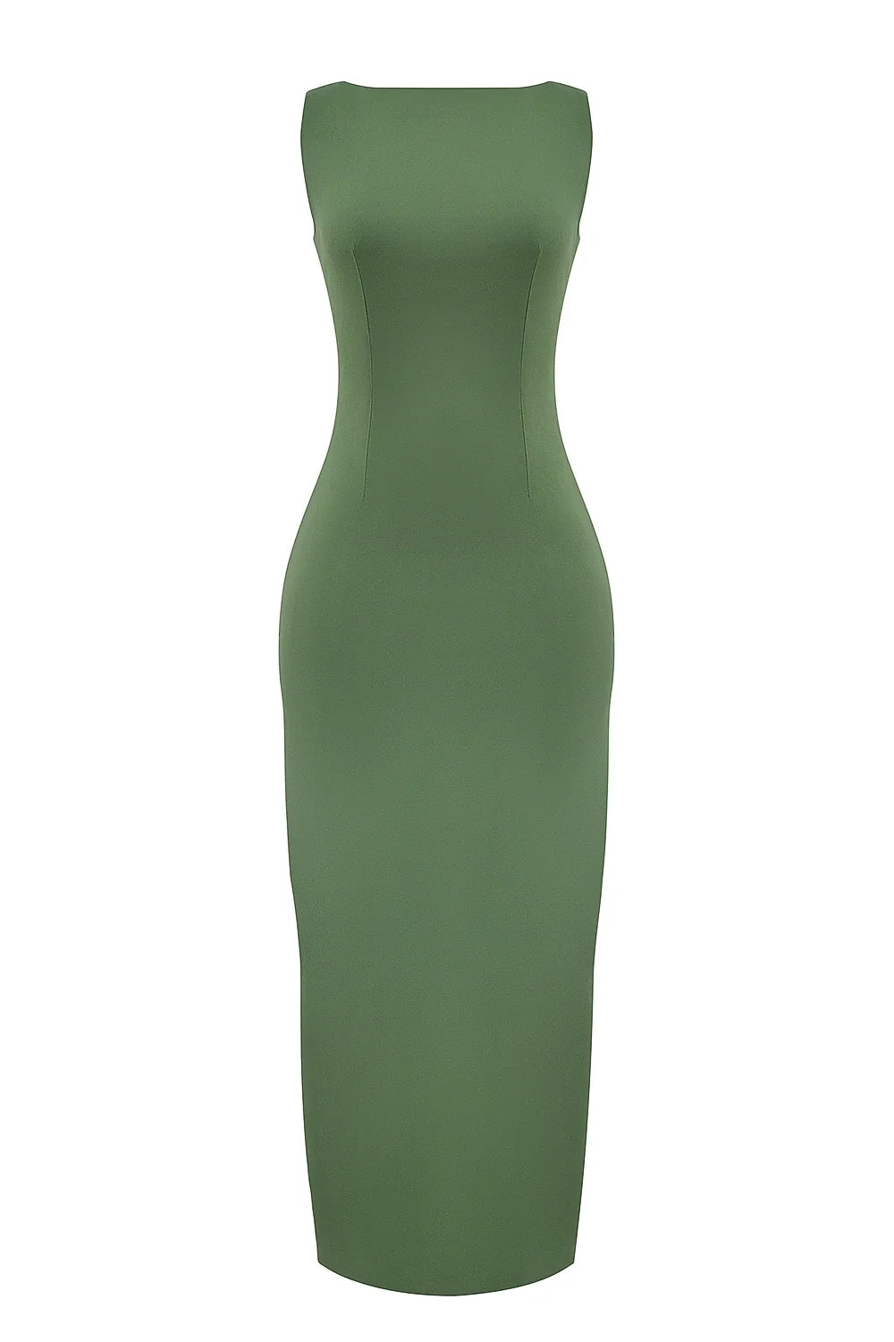 olive boat neck maxi dress