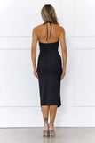 By Invite Only Halter Midi Dress Black