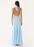 Sharpay Halter Maxi Dress Pale Blue