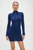 Isla Long Sleeve Mini Dress Midnight Blue