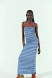 Carmen Lightweight Knit Maxi Dress Sonoma Stripe Blue