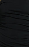 Carla Mini Dress Rolled High Neck Bodycon Dress in Black
