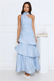 Cara One Shoulder Maxi Dress Blue